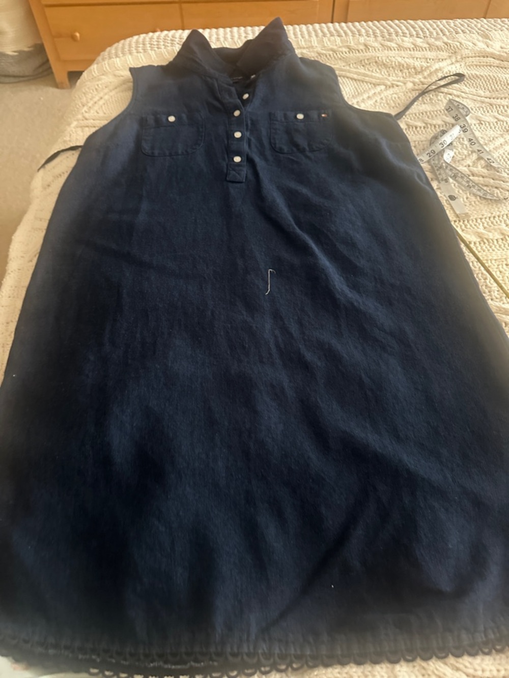 Tommy Hilfiger Navy Sleeveless Midi Dress